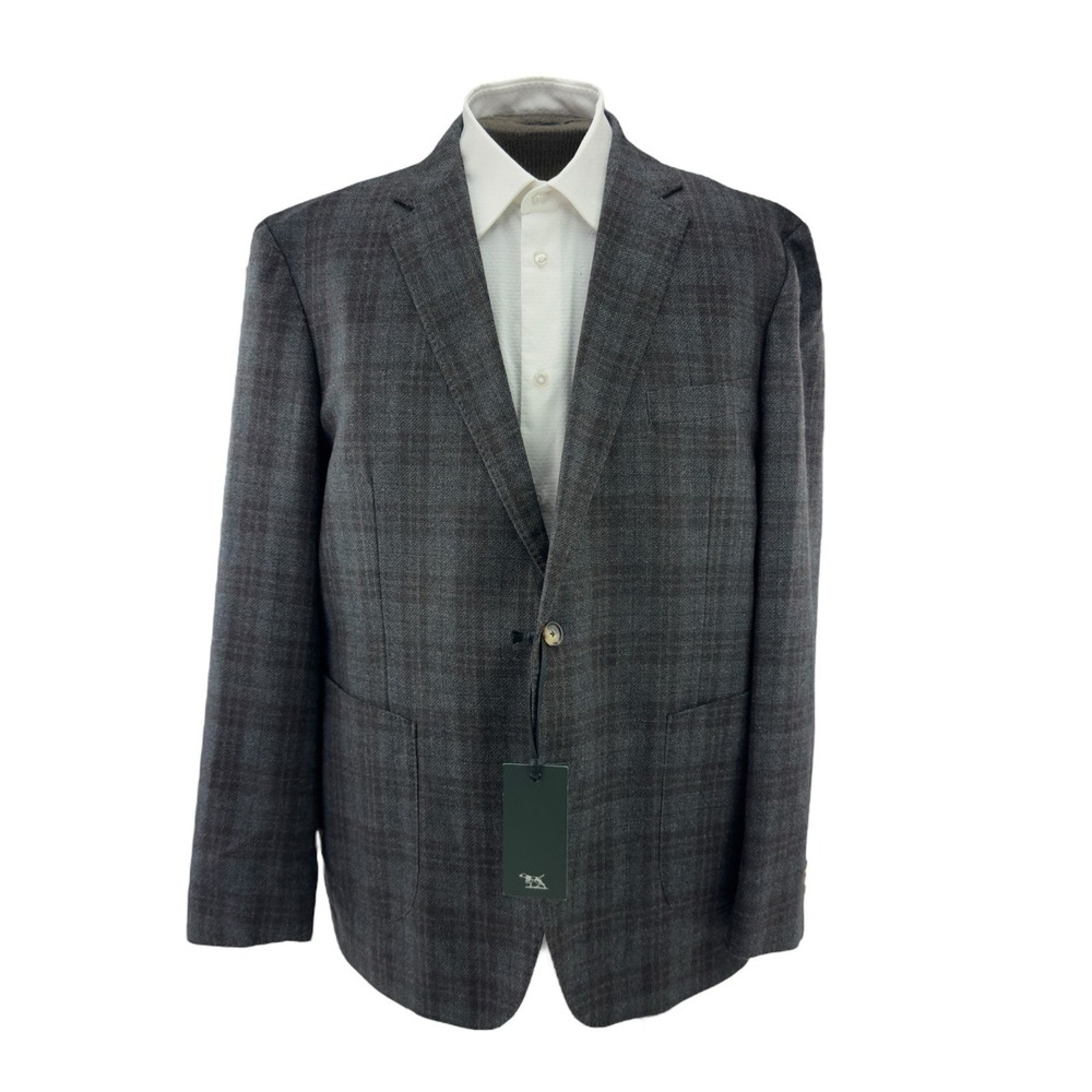 Rodd & Gunn Woodland Brown Check Wool Blazer Breaksea Owens Junction 3XL NWT